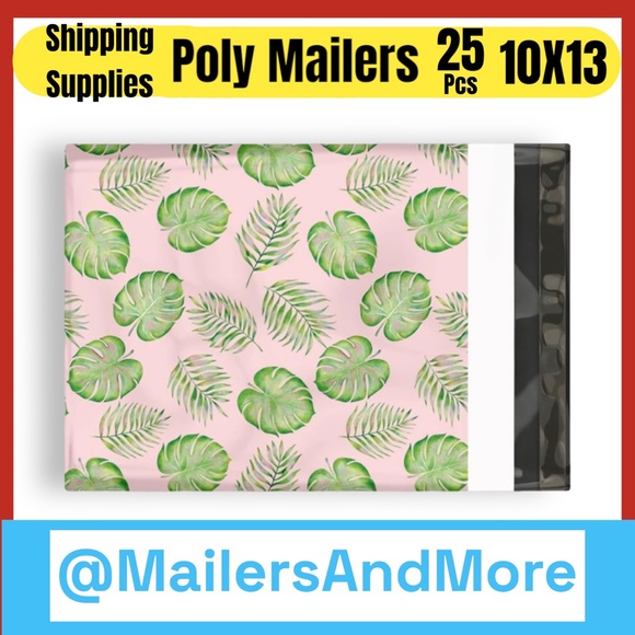25 10X13 Poly Mailers Palm Leaves, Shipping Envelopes PRICE IS FIRM - Picture 4 of 15
